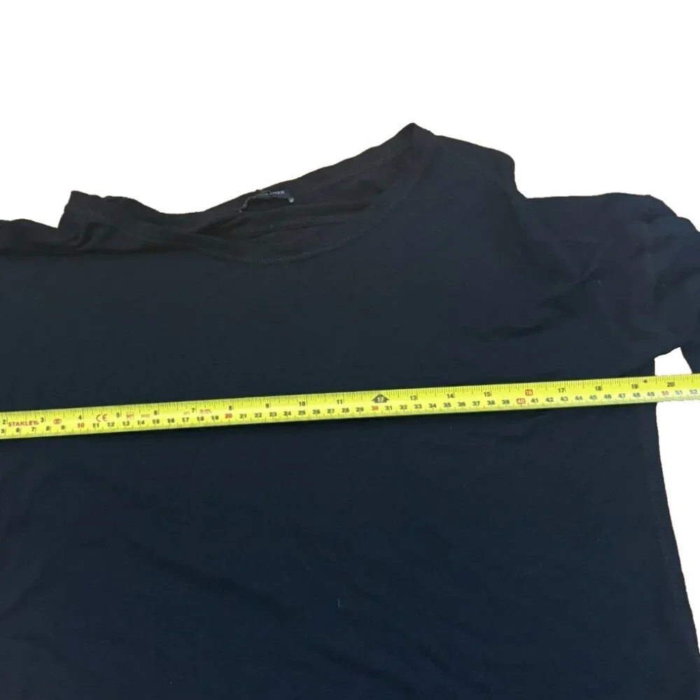 Eileen Fisher Black Viscose Spandex Long Sleeve Shirt Small Petite - Picture 5 of 6
